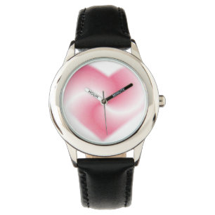 Roze zwirl Heart Horloge