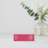 Roze zwirls - roze mini visitekaartje (Staand voorkant)