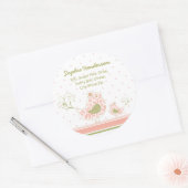 Roze Zwirly Mam & Baby Adres Etiket Sticker (Envelop)