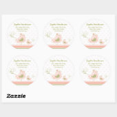 Roze Zwirly Mam & Baby Adres Etiket Sticker (Vel)