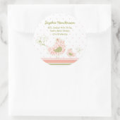 Roze Zwirly Mam & Baby Adres Etiket Sticker (Tas)