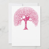 Roze Zwirly Rustic Tree Love Bird Wedland Weddensc Kaart (Achterkant)