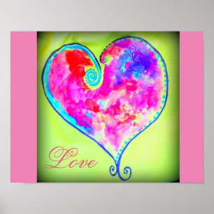 roze zwoerd hartenliefde poster