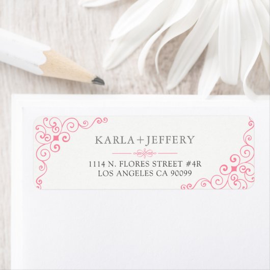 Roze  Zwrik Lijst Etiket (Insitu)