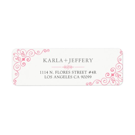 Roze Zwrik Lijst Etiket (Voorkant)