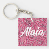 Roze zwrillen Naam Sleutelhanger - Alaia (voorkant)