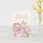 Rozeachtige bloemen Sympathie Kaart (Gele Bloem)