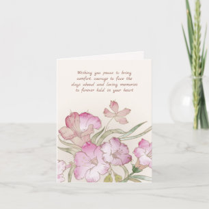 Rozeachtige bloemen Sympathie Kaart
