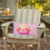 Rozeachtige Gleams, Cool Streams 33 x 53 Katoen Buitenkussen (Stoel)