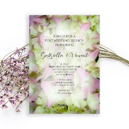 Rozeachtige Hydrangea Bruiloft Brunch Kaart