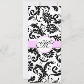 Rozeachtige Lavendel Damask Swirls bruiloft uitnod Kaart (Achterkant)