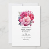 rozeachtige rode bloemen herfst bruiloft kaart (Voorkant)