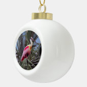 Rozeate Spoonbill bal of sneeuwvlok ornament (Rechts)