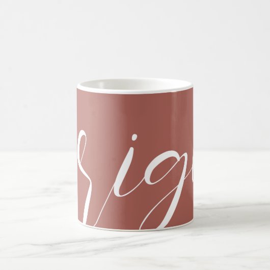 Rozebruine witte typografie Mok (Center)