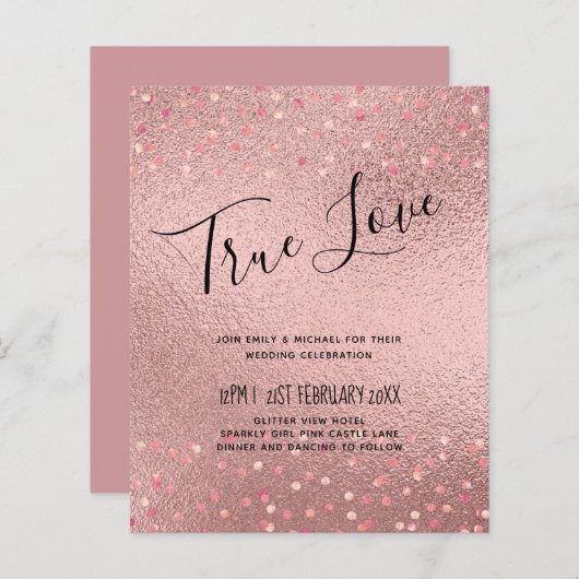 RozeGoud Glitter Glam Folie Look Bruiloft BUDGET (Voorkant / Achterkant)