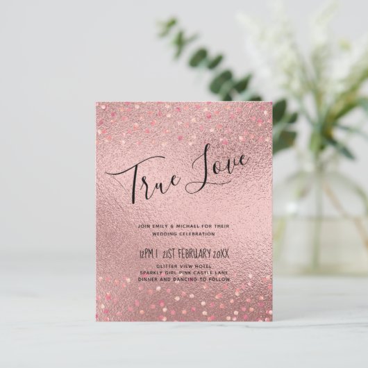 RozeGoud Glitter Glam Folie Look Bruiloft BUDGET (Staand voorkant)