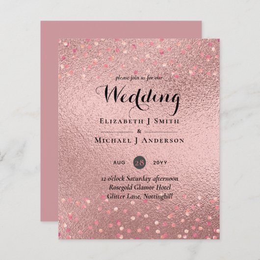 RozeGoud Glitter Glam Folie Look Bruiloft BUDGET (Voorkant / Achterkant)