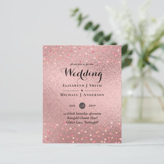 RozeGoud Glitter Glam Folie Look Bruiloft BUDGET (Staand voorkant)