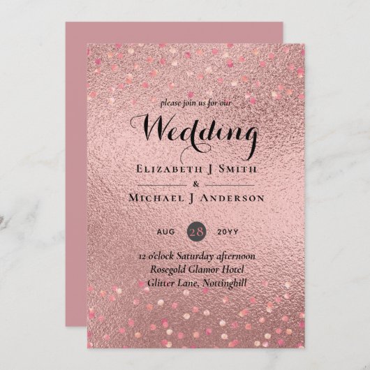 RozeGoud Glitter Glam Folie Look Bruiloft BUDGET (Voorkant / Achterkant)