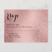 RozeGoud Glitter Glam RSVP Trouw BUDGET Briefkaart (Voorkant)