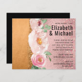 RozeGoud Metaalglitter Bloem Motief Folie Look Bru (Voorkant / Achterkant)