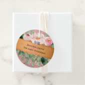 RozeGoud Metallic Glitter Bloemendesign Folie Uitz Bedankjes Labels (In situ)