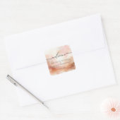 RozeGoud Waterverf Bruiloft Welkom Vierkante Sticker (Envelop)