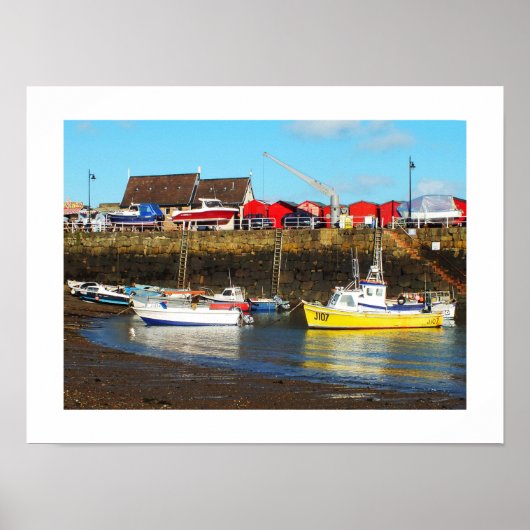 Rozel haven bij laagwater, Jersey Poster (Voorkant)