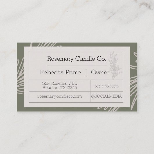 Rozemarijn apotheker label stijl (Voorkant)