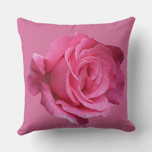 Rozemarijn naam aanpasbare  roze rozenfleur kussen (Achterkant)