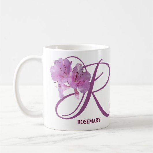  Rozemarijn naam roze rozenbloemen boho Koffiemok (Links)