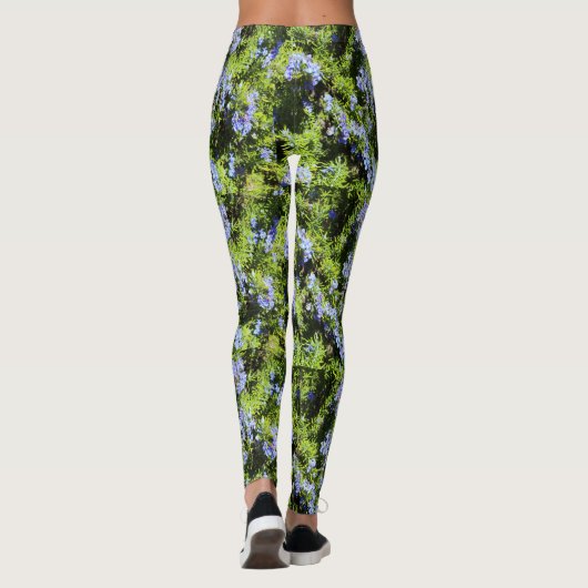 rozemarijnbloemen groen leggings (Achterkant)