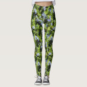 rozemarijnbloemen groen leggings (Voorkant)