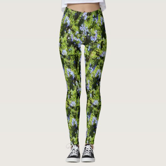 rozemarijnbloemen groen leggings (Voorkant)