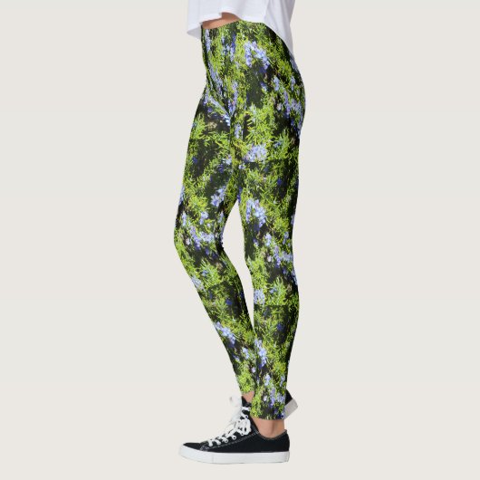 rozemarijnbloemen groen leggings (Links)