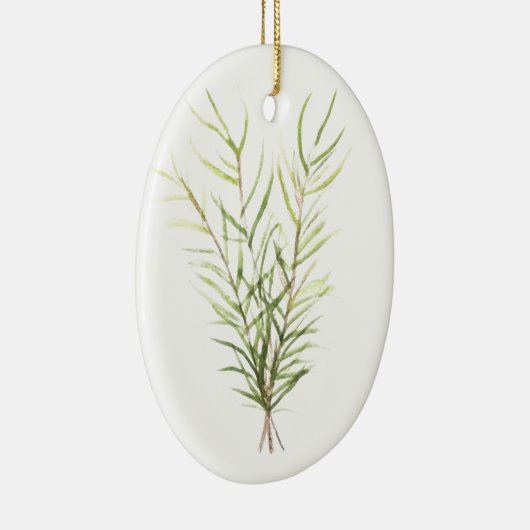Rozemarijnkruiden groene botanische planten blader keramisch ornament (Rechts)