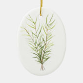 Rozemarijnkruiden groene botanische planten blader keramisch ornament (Voorkant)