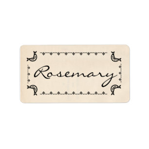 Rozemarijnlabels met  stijl etiket