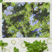 rozemarijnrozemarijn met blauwe bloem theedoek (Gevouwen)