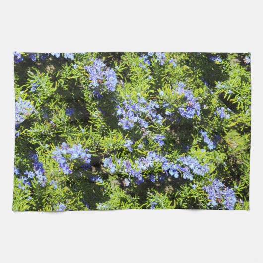 rozemarijnrozemarijn met blauwe bloem theedoek (Horizontaal)
