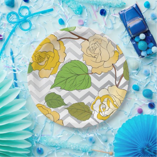 Rozen 11 papieren bordje (Feest)