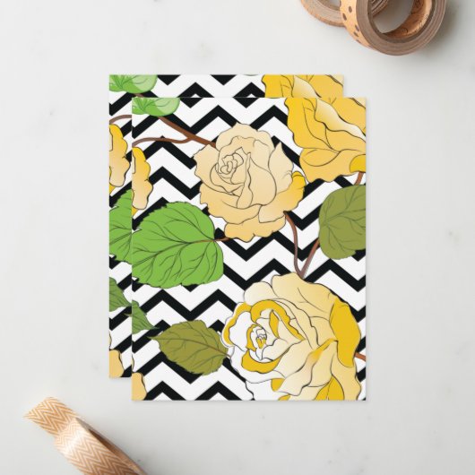 Rozen 12 notitiekaartje (Voorkant / Achterkant in situ)