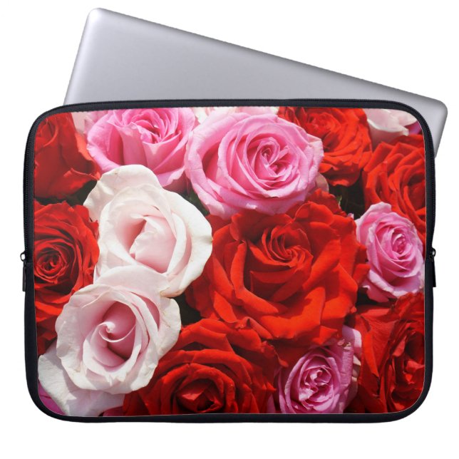 Rozen 15-inch laptophoes laptop sleeve (Voorkant)