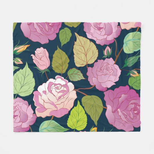 Rozen 16 fleece deken (Voorkant (Horizontaal))