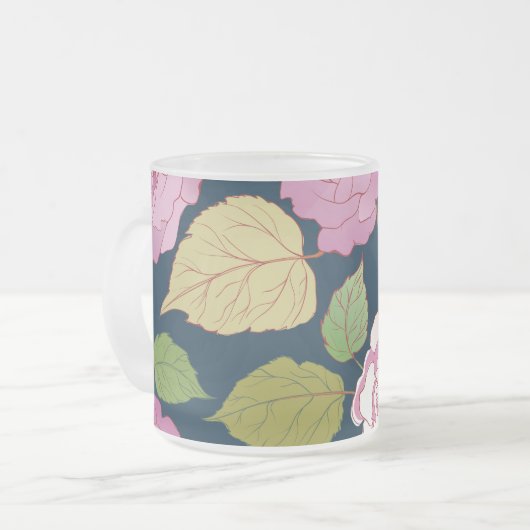 Rozen 16 matglas koffiemok (Voorkant links)