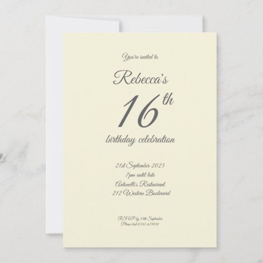 Rozen 16e verjaardagsfeest kaart (Voorkant)