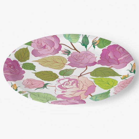 Rozen 17 papieren bordje (Gekanteld)