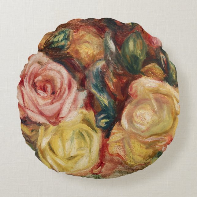 Rozen (1912) van Pierre-Auguste Renoir Rond Kussen (Voorkant)