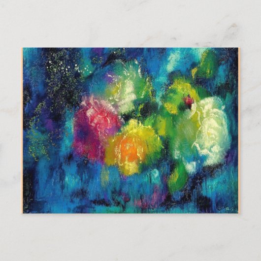 Rozen, 1929 fijn kunstschilderij briefkaart (Voorkant)