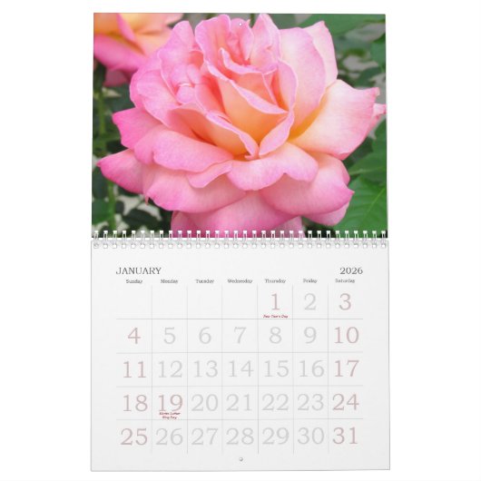 Rozen 2018 Aangepaste agenda Kalender (Jan 2026)